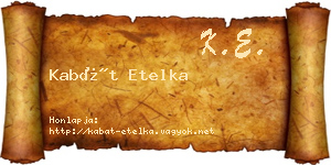 Kabát Etelka névjegykártya