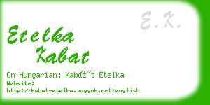 etelka kabat business card